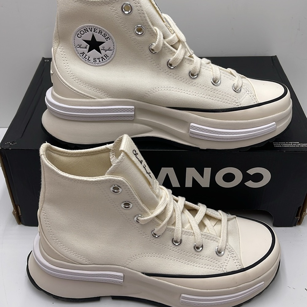 Converse WMNS RUN STAR LEGACY CX HI EGRET/BLACK/WHITE A00868C Platforms Sneakers - Picture 3 of 16
